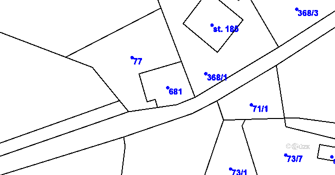 Parcela st. 681 v KÚ Bělá u Jedlé, Katastrální mapa