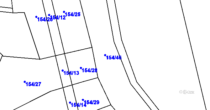 Parcela st. 154/46 v KÚ Bělá u Jedlé, Katastrální mapa