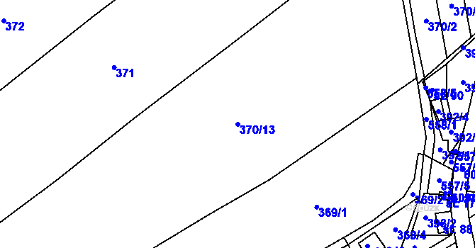 Parcela st. 370/13 v KÚ Bělá u Jedlé, Katastrální mapa