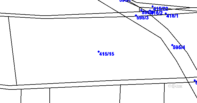 Parcela st. 415/15 v KÚ Bělá u Jedlé, Katastrální mapa