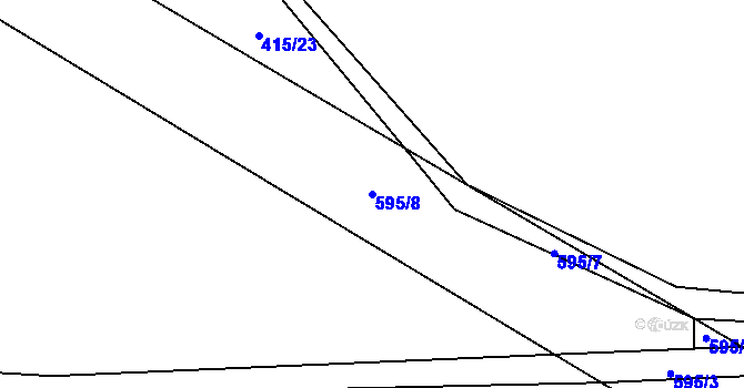 Parcela st. 595/8 v KÚ Bělá u Jedlé, Katastrální mapa