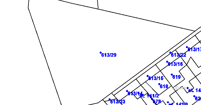 Parcela st. 613/29 v KÚ Bělá u Jedlé, Katastrální mapa