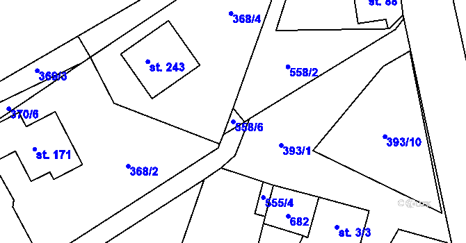 Parcela st. 558/6 v KÚ Bělá u Jedlé, Katastrální mapa
