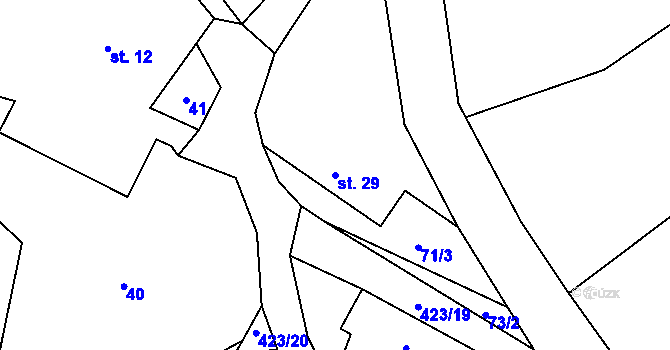 Parcela st. 29 v KÚ Jedlá, Katastrální mapa