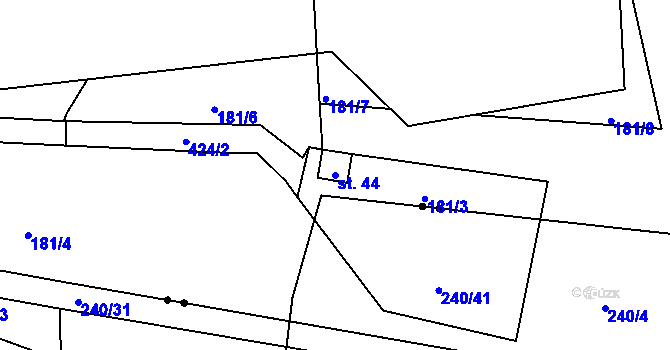 Parcela st. 44 v KÚ Beranova Lhota, Katastrální mapa