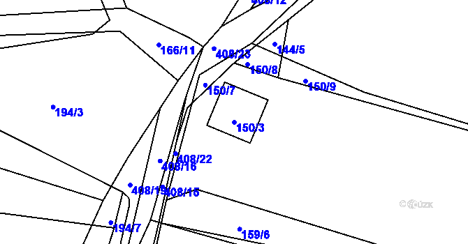 Parcela st. 150/3 v KÚ Beranova Lhota, Katastrální mapa