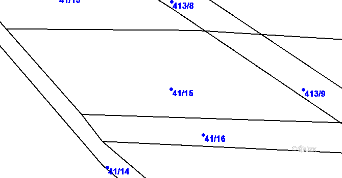 Parcela st. 41/15 v KÚ Beranova Lhota, Katastrální mapa