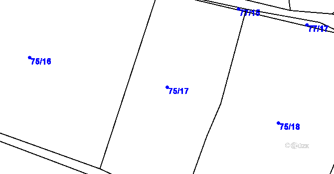 Parcela st. 75/17 v KÚ Beranova Lhota, Katastrální mapa
