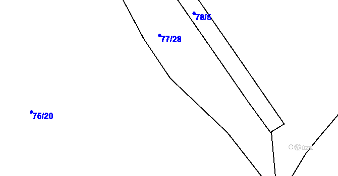Parcela st. 75/24 v KÚ Beranova Lhota, Katastrální mapa