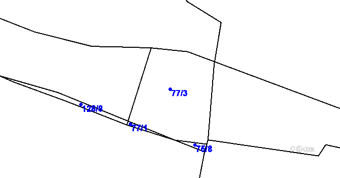 Parcela st. 77/3 v KÚ Beranova Lhota, Katastrální mapa
