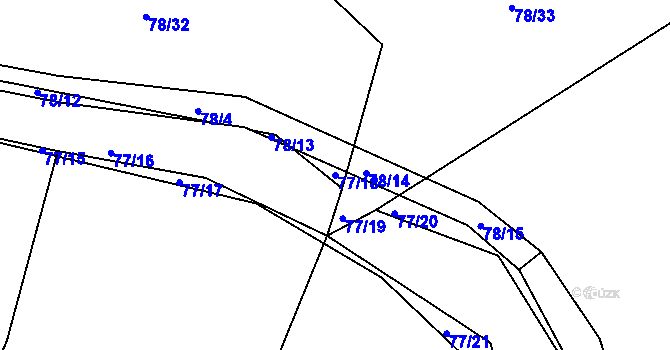 Parcela st. 77/18 v KÚ Beranova Lhota, Katastrální mapa