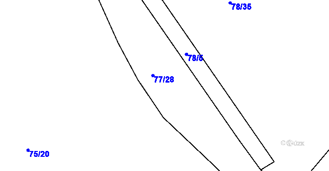 Parcela st. 77/26 v KÚ Beranova Lhota, Katastrální mapa