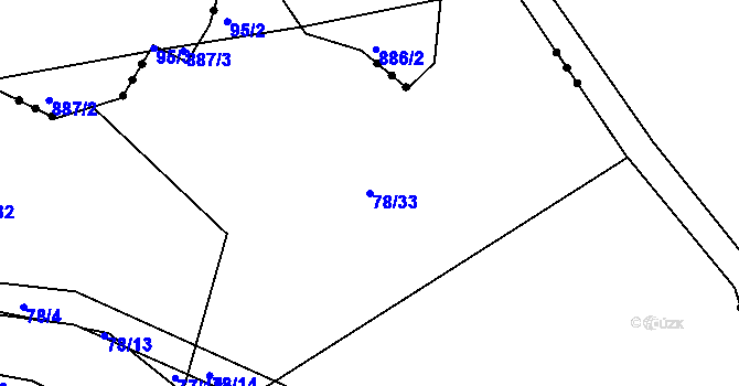 Parcela st. 78/33 v KÚ Beranova Lhota, Katastrální mapa