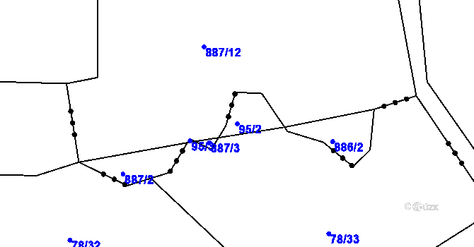 Parcela st. 95/2 v KÚ Beranova Lhota, Katastrální mapa