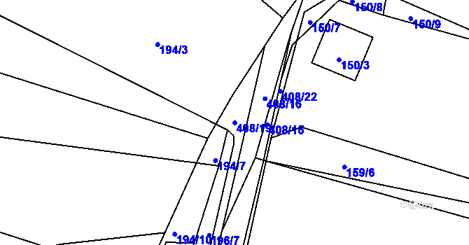 Parcela st. 408/19 v KÚ Beranova Lhota, Katastrální mapa