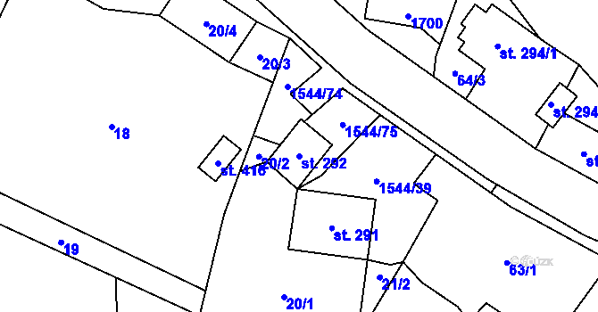 Parcela st. 292 v KÚ Jedlí, Katastrální mapa