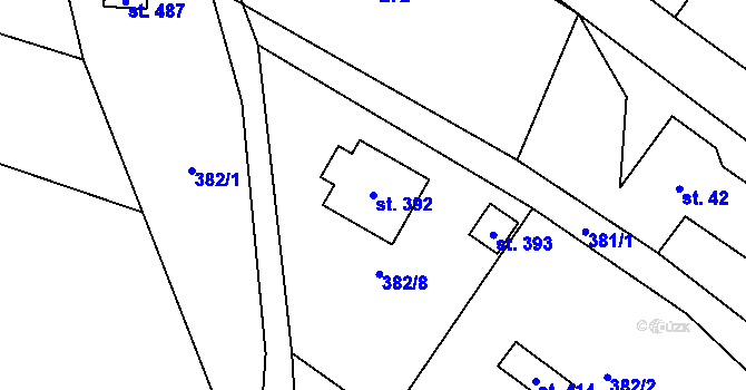 Parcela st. 392 v KÚ Jedlí, Katastrální mapa