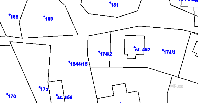 Parcela st. 174/2 v KÚ Jedlí, Katastrální mapa