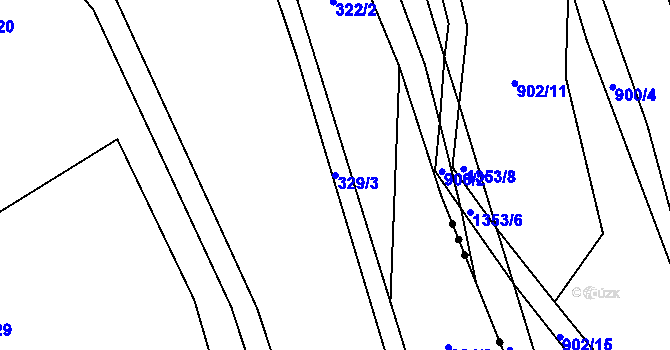 Parcela st. 329/3 v KÚ Jedlí, Katastrální mapa