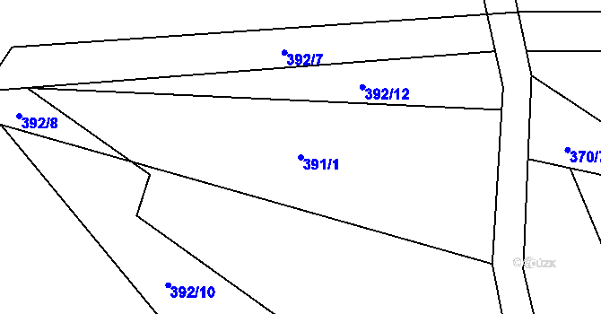 Parcela st. 391/1 v KÚ Jedlí, Katastrální mapa