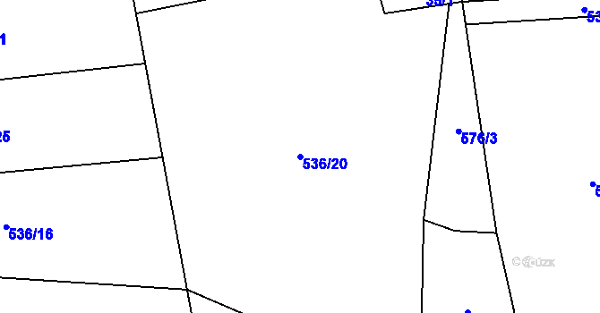 Parcela st. 536/20 v KÚ Jedlí, Katastrální mapa