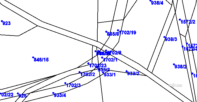 Parcela st. 846/1 v KÚ Jedlí, Katastrální mapa