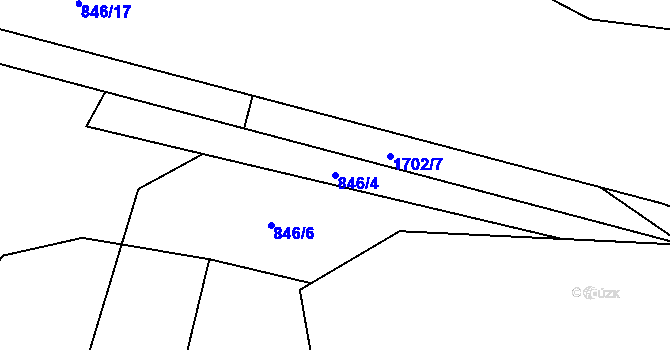 Parcela st. 846/4 v KÚ Jedlí, Katastrální mapa