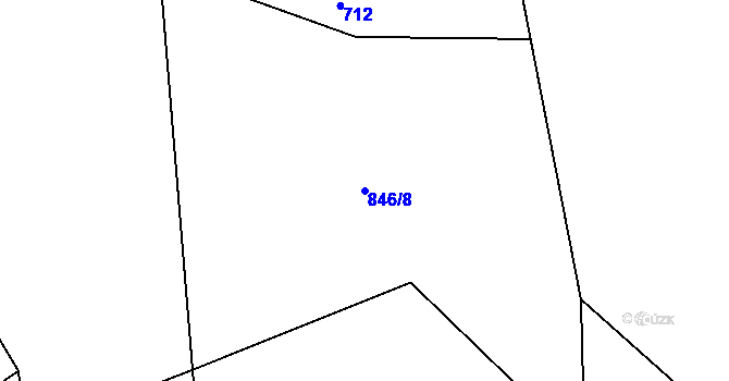 Parcela st. 846/8 v KÚ Jedlí, Katastrální mapa