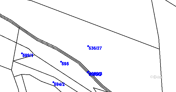 Parcela st. 536/27 v KÚ Jedlí, Katastrální mapa