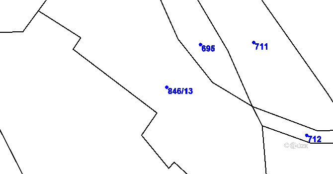 Parcela st. 846/13 v KÚ Jedlí, Katastrální mapa