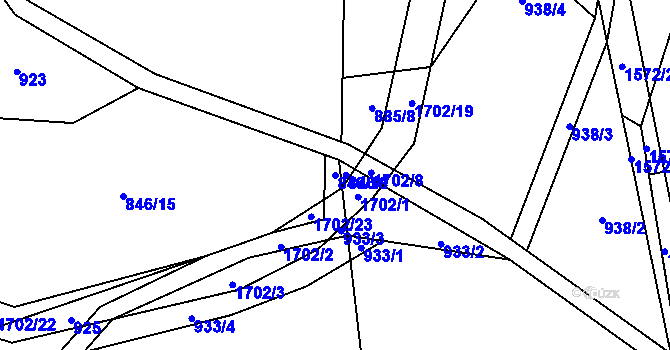 Parcela st. 846/18 v KÚ Jedlí, Katastrální mapa