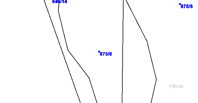Parcela st. 875/8 v KÚ Jedlí, Katastrální mapa