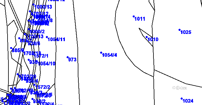 Parcela st. 1054/4 v KÚ Jedlí, Katastrální mapa