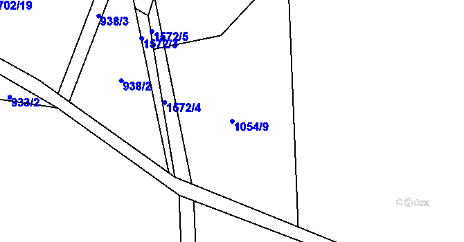 Parcela st. 1054/9 v KÚ Jedlí, Katastrální mapa