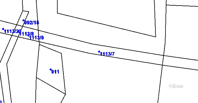 Parcela st. 1113/7 v KÚ Jedlí, Katastrální mapa