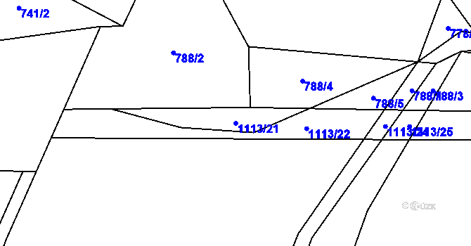 Parcela st. 1113/21 v KÚ Jedlí, Katastrální mapa