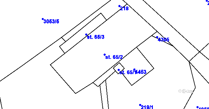 Parcela st. 65/2 v KÚ Jedlová u Poličky, Katastrální mapa