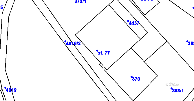 Parcela st. 77 v KÚ Jedlová u Poličky, Katastrální mapa