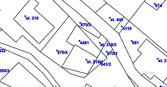 Parcela st. 218/2 v KÚ Jedlová u Poličky, Katastrální mapa