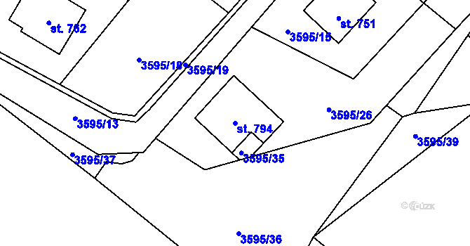 Parcela st. 794 v KÚ Jedlová u Poličky, Katastrální mapa