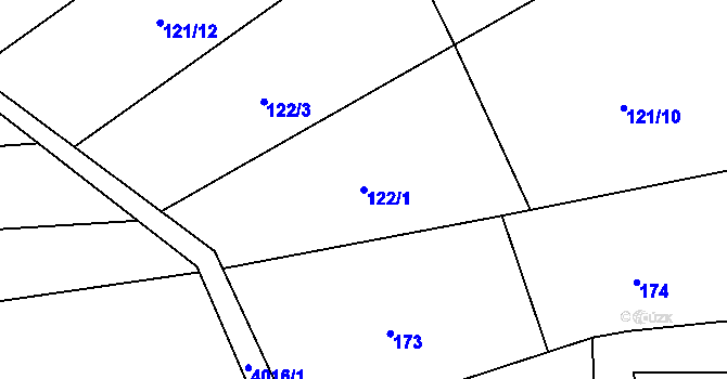 Parcela st. 122/1 v KÚ Jedlová u Poličky, Katastrální mapa