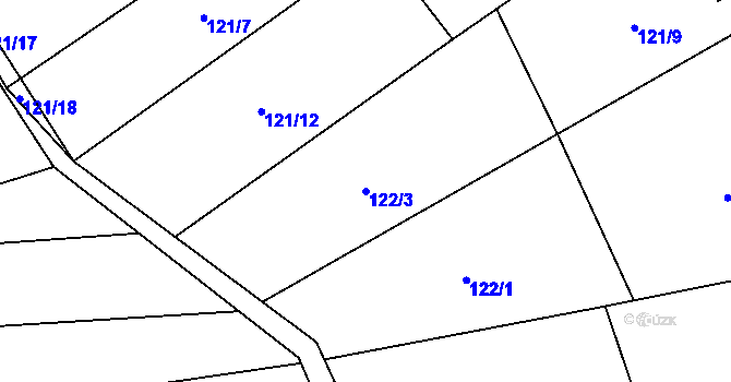 Parcela st. 122/3 v KÚ Jedlová u Poličky, Katastrální mapa