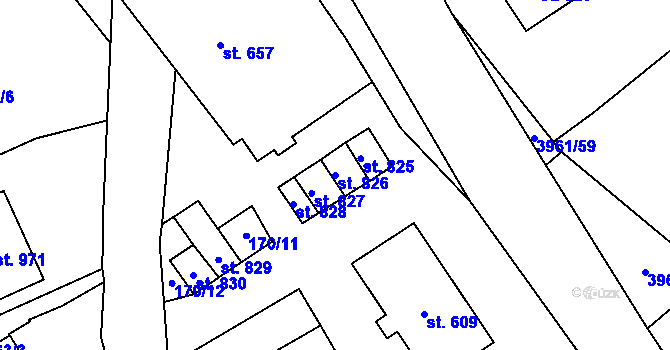 Parcela st. 826 v KÚ Jedlová u Poličky, Katastrální mapa