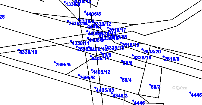 Parcela st. 59/5 v KÚ Jedlová u Poličky, Katastrální mapa
