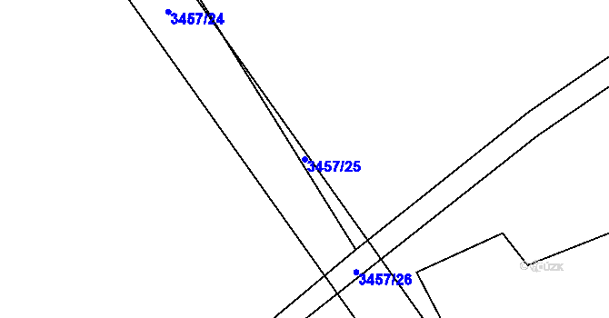 Parcela st. 3457/25 v KÚ Jedlová u Poličky, Katastrální mapa