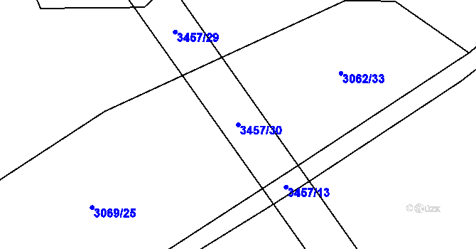 Parcela st. 3457/30 v KÚ Jedlová u Poličky, Katastrální mapa