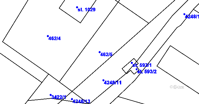 Parcela st. 462/5 v KÚ Jedlová u Poličky, Katastrální mapa