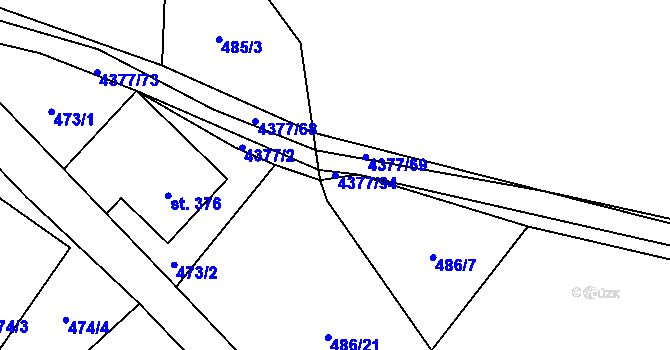 Parcela st. 4377/94 v KÚ Jedlová u Poličky, Katastrální mapa