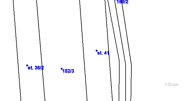 Parcela st. 41 v KÚ Jedouchov, Katastrální mapa