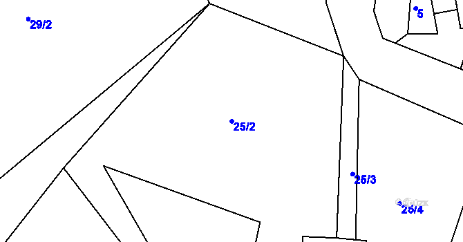 Parcela st. 25/2 v KÚ Jedouchov, Katastrální mapa